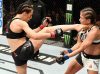 Joanna Jedrzejczyk kicking Karolina Kowalkiewicz at UFC 205 from UFC Facebook