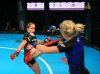 Chamia Chabbi kicking Manon Fiorot at 2017 IMMAF Worlds by Jorden Curran Photography