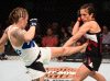 Joanne Wood kicking Valerie Letourneau at UFC Fight Night 89 from UFC Facebook