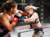 Felicia Spencer punching Madison McElhaney at Invicta FC 22 by Esther Lin