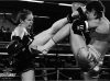 Alyssa Goodridge kicking Mariana Llamas by Marty Rockatansky