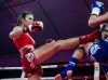Namtarn Por. Muangphet kicking Tereza Dvorakova at World Muay Thai Angels First Round