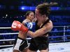 Denise Kielholtz punching Gloria Peritore at Bellator Kickboxing 4