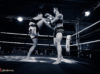 Emma Morgan kicking Nadia Sousa at Hybrid Fight Series, 6th Aug 2022