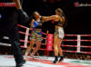 Jasmin Lopez punching Kulabped Sor Sorpichai at Enfusion Contenders Documentary Fight Night 4th July